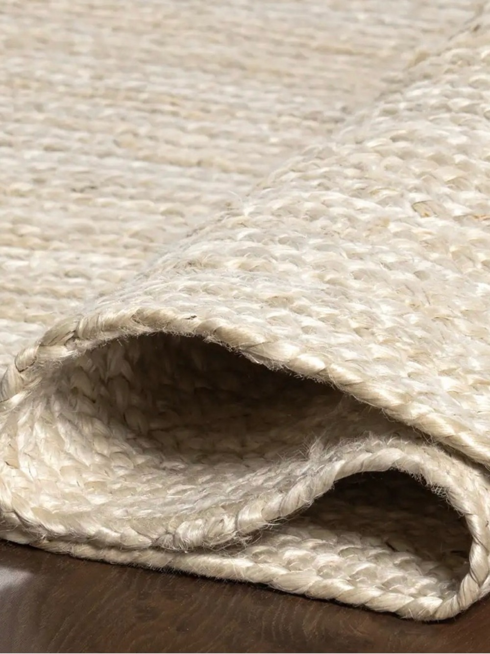 Earthy NuLOOM NATURA 4X6 Hand-Braided 100% Jute Area Rug in White Made in India - Picture 11 of 11